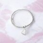 Friendship Bracelet Silver Heart Stretch Bracelet, thumbnail 6 of 9