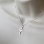 Sterling Silver Plain Cross Necklace, thumbnail 3 of 3