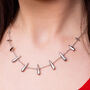 925 Sterling Silver Shard Station Necklace, thumbnail 2 of 3