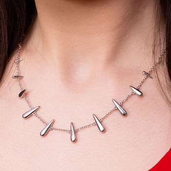 925 Sterling Silver Shard Station Necklace, 2 of 3