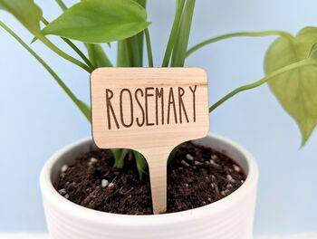 Five Personalized Plant Marker Garden Herb Marker Tags, 6 of 12
