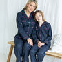 Personalised Girl's Christmas Embroidered Multi Star Cotton Pyjamas, thumbnail 5 of 5