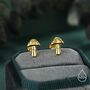 Cute Mushroom Stud Earrings In Sterling Silver, thumbnail 5 of 12