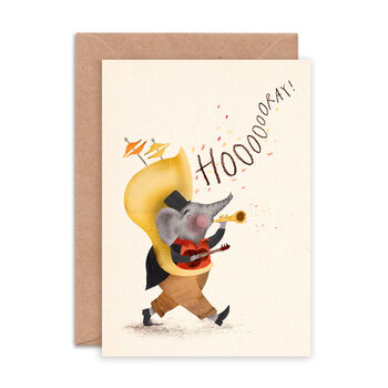 'Hooray' Elephant Greetings Card, 2 of 2