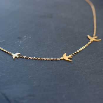 Bird Pendant Choker Necklace 18ct Gold Plated Jewellery, 3 of 7