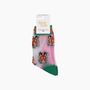 Tiger Faces Combed Cotton Sheer Pop Socks In Green, thumbnail 4 of 4