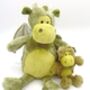 Dragon Plush Soft Toys, Mummy And Baby Set, thumbnail 1 of 5