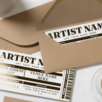 Personalised Concert Ticket Birthday Gift Voucher, 8 of 9