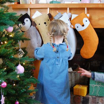 Fox Handmade Felt Dress Up Christmas Stocking, 12 of 12