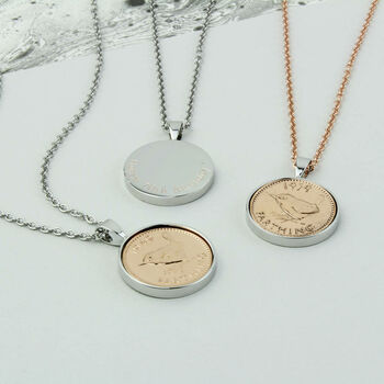 Personalised 70th Birthday Farthing Necklace, 2 of 10