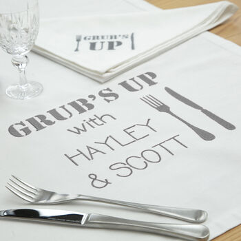 Personalised Organic Table Runner And Napkin Set, 2 of 9