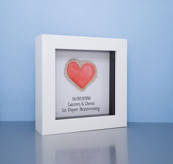 Personalised 1st Paper Anniversary Paper Heart Small Frame, 2 of 7