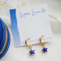 Lapis Lazuli Star Hoop Earrings, thumbnail 3 of 10