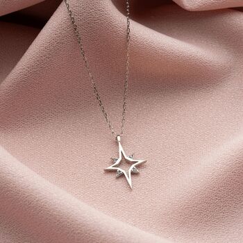 Sterling Silver North Star Necklace, 5 of 11