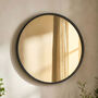 Curzon Circular Black Iron Wall Mirror, thumbnail 1 of 6