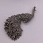 Sterling Silver Marcasite Peacock Brooch, thumbnail 1 of 5