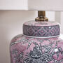 Pink Floral Ceramic Table Lamp With Scalloped Shade, thumbnail 4 of 7