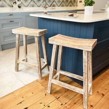 Whitewashed Kitchen Stool, 2 of 5