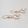 Gold Plated Teardrop Pearl Hook Earrings, thumbnail 1 of 4