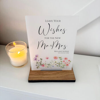 Floral Personalised Leave Your Wishes Sign Opaque, 4 of 6