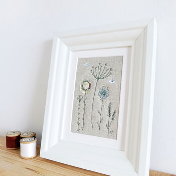 Wildflowers Embroidered Linen Picture, 5 of 5