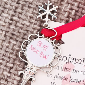 Santa Key/Tree Hanger And Personalised Message, 3 of 3