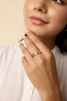 Flowing Sterling Silver And Gold Ring, 2 of 5