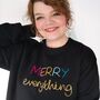 Merry Everything Embroidered Christmas Sweater, thumbnail 1 of 3