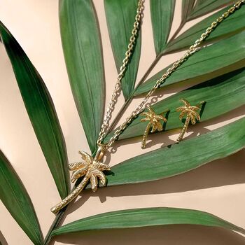 Oasis Palm Gold Plated Necklace, 5 of 9