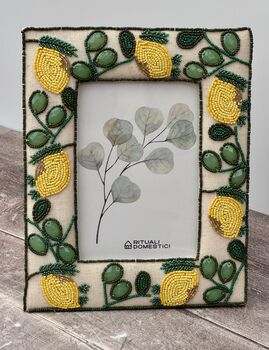 Lemon Beaded Patterned Photo Frame, Five X Seven, 2 of 3