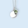 Genuine Peridot Cz Necklace In Sterling Silver, thumbnail 4 of 12