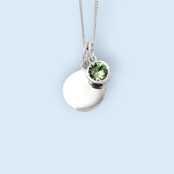 Genuine Peridot Cz Necklace In Sterling Silver, 4 of 12