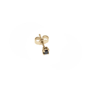 Single 18ct Gold And Black Diamond Stud Earring, 2 of 8