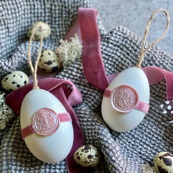 Hanging Goose Egg With Personalised Wax Seal, 9 of 9