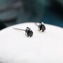 Extra Tiny Black Droplet Cz Stud Earrings, thumbnail 1 of 9