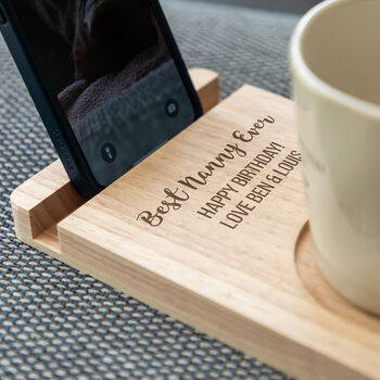 Personalised Best Dad Mum Sofa Coaster Phone Stand Gift, 5 of 5