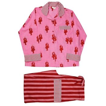 Pink And Red Lobster Cotton Pyjamas, 6 of 6