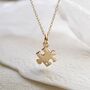 9ct Gold Jigsaw Puzzle Necklace With Diamond, thumbnail 5 of 7