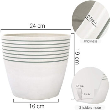 Contemporary Stripe Pattern Indoor Planter Flower Pot, 6 of 12