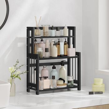 Three Tier Spice Rack Desktop Organizer Bamboo Frame, 3 of 12