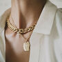 Clara Chunky Statement Gold Chain Necklace, thumbnail 2 of 3