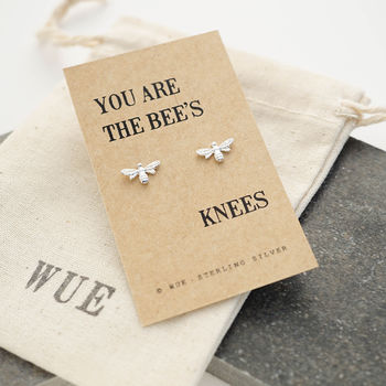 Bees Knees Sterling Silver Earrings, 3 of 3