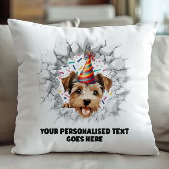 Personalised Biewer Terrier Birthday Break Through Dog, 5 of 8