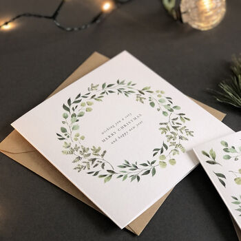 Botanical Wreath Christmas Card, 2 of 3