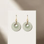 Green And Cream Stripey Circular Earrings, thumbnail 3 of 6