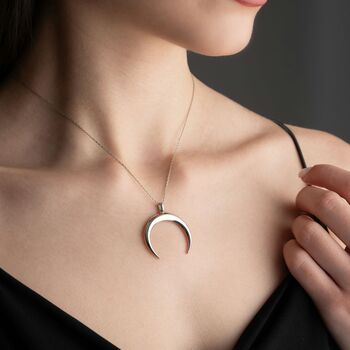 Crescent Moon Ring Keeper Necklace, 2 of 7