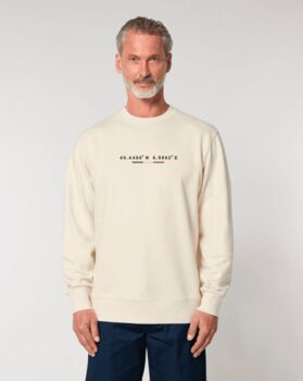 Custom Coordinates, Organic Cotton, Unisex Sweatshirt, 7 of 12