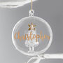 Personalised Gold Glitter Tree Glass Bauble, thumbnail 1 of 3