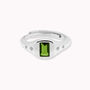 Peridot Baguette Adjustable Signet Ring, thumbnail 2 of 6