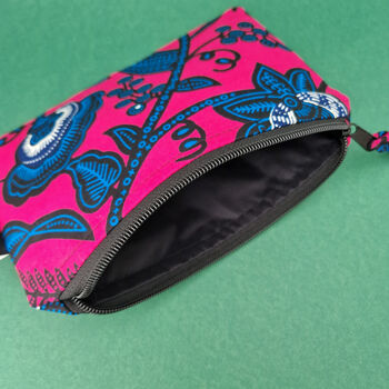 Small African Print Zip Pouch | Pink Omolara Print, 5 of 6